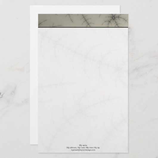 Winter Trees Fractal Briefpapier (Voorkant / Achterkant)