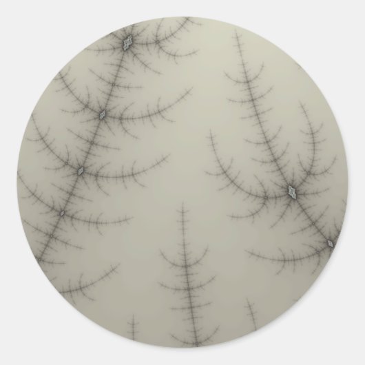 Winter Trees Fractal Ronde Sticker (Voorkant)