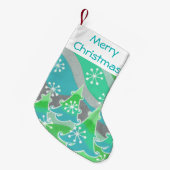 Winter Trees Green Merry kerstkous Kleine Kerstsok (Voorkant (Hangend))