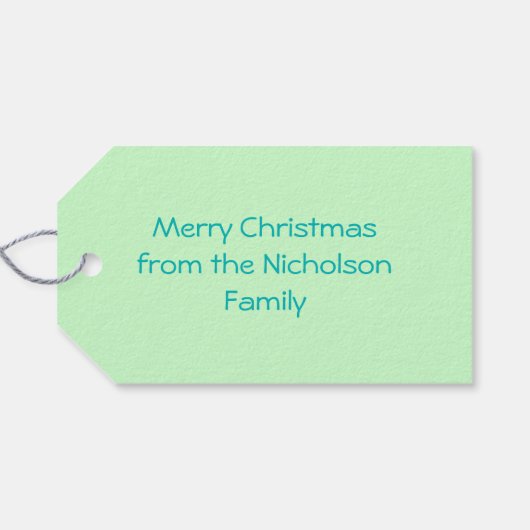 Winter Trees Green Text gift labels groen Cadeaulabel (Achterkant Horizontaal)