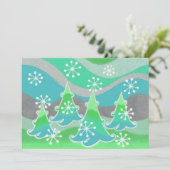 Winter Trees Green-uitnodiging Kaart (Staand voorkant)