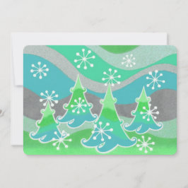 Winter Trees Green-uitnodiging Kaart