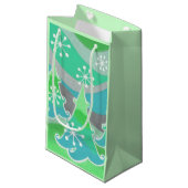 Winter Trees Groene cadeautas klein (Voorkant Gekanteld)