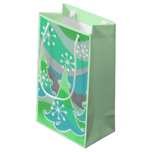 Winter Trees Groene cadeautas klein (Achterkant Gekanteld)