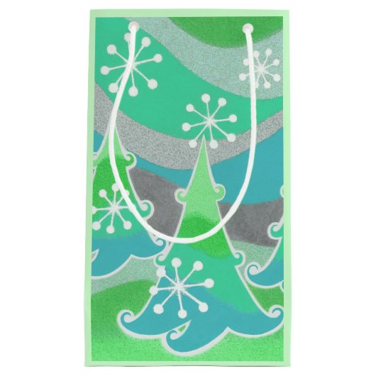 Winter Trees Groene cadeautas klein (Voorkant)