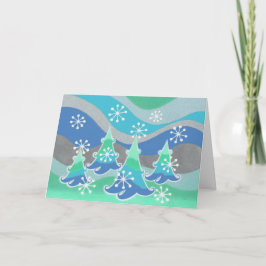 Winter Trees "Merry Kerstmis"-kaart Feestdagen Kaart