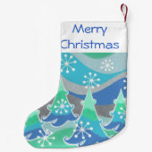 Winter Trees Merry kerstmis Kleine Kerstsok (Achterkant)