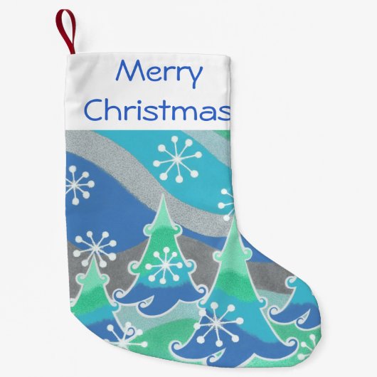 Winter Trees Merry kerstmis Kleine Kerstsok (Voorkant)
