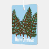 Winter Trees Merry Kerstmis Metalen Ornament (Voorkant links)