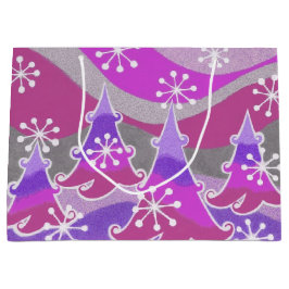 Winter Trees Paarse cadeautas groot