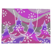 Winter Trees Paarse cadeautas groot (Achterkant)