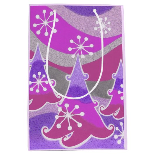 Winter Trees Paarse cadeautas medium (Voorkant)