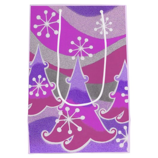 Winter Trees Paarse cadeautas medium (Achterkant)