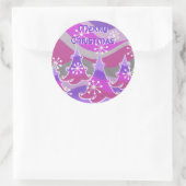 Winter Trees paarse sticker "pretkerst" (Tas)