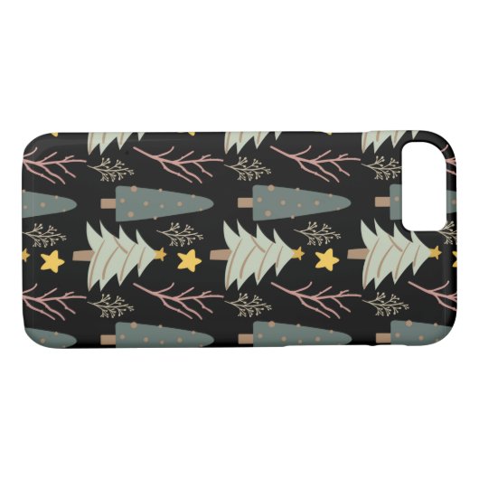 Winter Trees Pattern Bossen Fun Modern Case-Mate iPhone Case (Achterkant (Horizontaal))