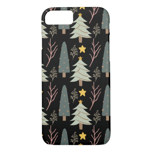 Winter Trees Pattern Bossen Fun Modern Case-Mate iPhone Case (Achterkant)