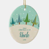 Winter Trees personaliseerde Eerste Kerstmis als o Keramisch Ornament (Rechts)