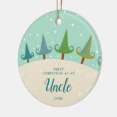 Winter Trees personaliseerde Eerste Kerstmis als o Keramisch Ornament (Links)