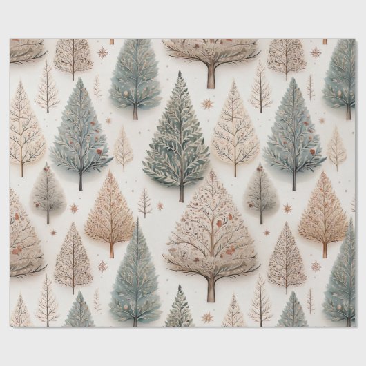 Winter Trees - Rustic Holiday Forest (1) Cadeaupapier (Vlak)