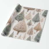 Winter Trees - Rustic Holiday Forest (1) Cadeaupapier (Uitgerold)