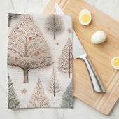 Winter Trees - Rustic Holiday Forest (1) Theedoek (Quarter Fold)