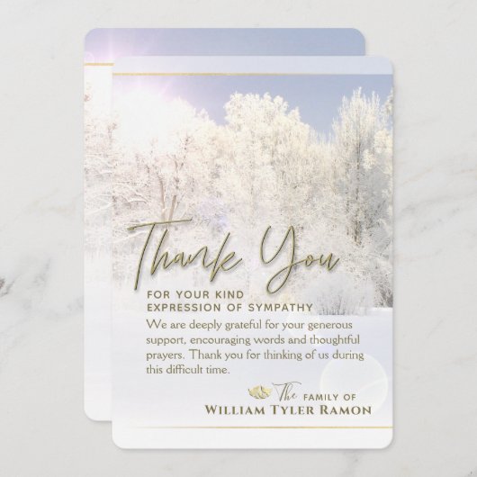 Winter Trees Sympathie Bedankt 5 x 7 Kaart (Voorkant / Achterkant)