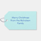 Winter Trees Tekstcadeau labels blauw Cadeaulabel (Achterkant Horizontaal)