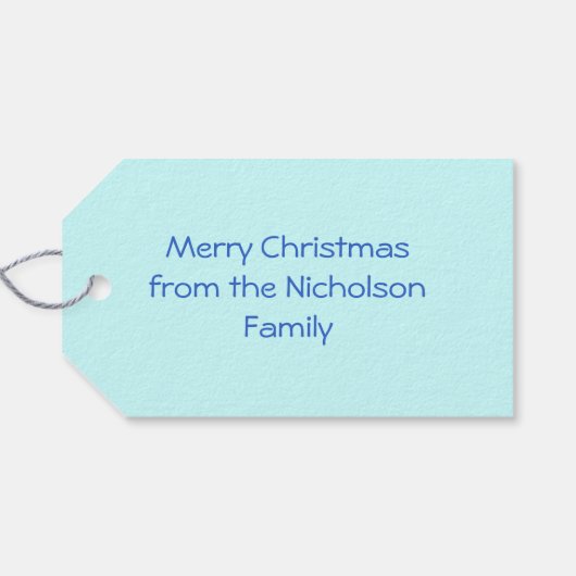 Winter Trees Tekstcadeau labels blauw Cadeaulabel (Achterkant Horizontaal)