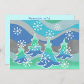 Winter Trees-uitnodiging Kaart (Voorkant / Achterkant)