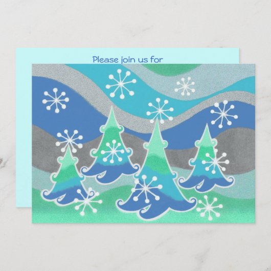 Winter Trees-uitnodiging Kaart (Voorkant / Achterkant)