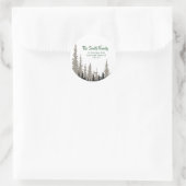 Winter Trees Vakantie retour adreslabels Ronde Sticker (Tas)