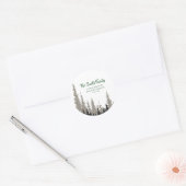 Winter Trees Vakantie retour adreslabels Ronde Sticker (Envelop)