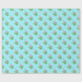 Winter Tropisch Kerst Flamingo Cadeaupapier (Vlak)