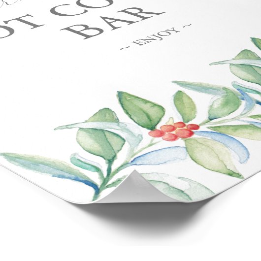 Winter Trouwteken Hot Chocolade Bar Teken Poster (Hoek)