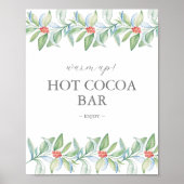 Winter Trouwteken Hot Chocolade Bar Teken Poster (Voorkant)