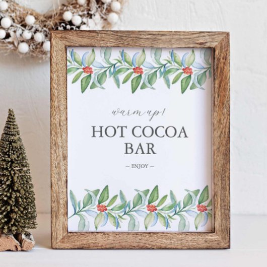 Winter Trouwteken Hot Chocolade Bar Teken Poster