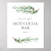 Winter Trouwteken Hot Chocolade Bar Teken Poster (Voorkant)