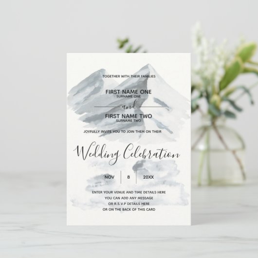 Winter-trouwuitnodiging Kaart (Staand voorkant)