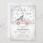 Winter Truck Baby Shower Uitnodiging (Voorkant)