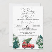 Winter Truck Forest Wonderland Baby shower Kaart (Voorkant)
