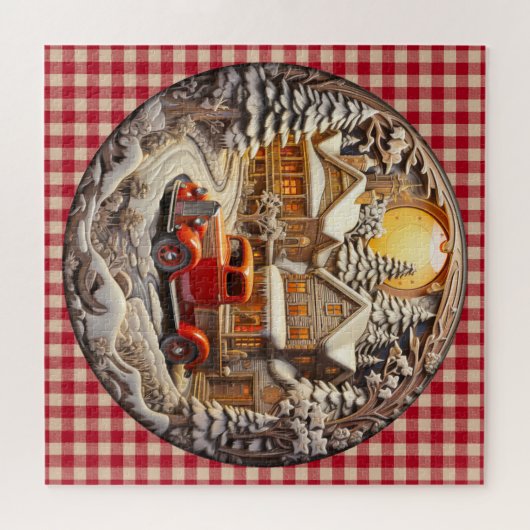 Winter  Truck Puzzel Legpuzzel (Horizontaal)