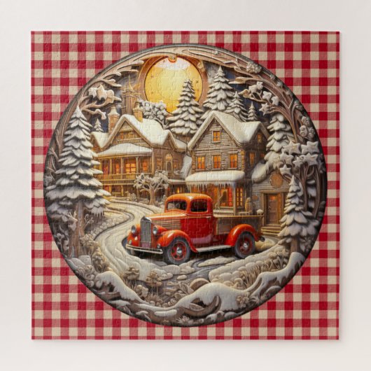 Winter  Truck Puzzel Legpuzzel (Verticaal)