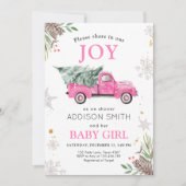 Winter Truck Share Joy Baby shower Koud buiten Kaart (Voorkant)