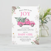 Winter Truck Share Joy Baby shower Koud buiten Kaart (Staand voorkant)
