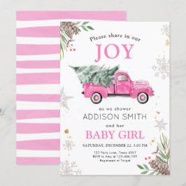 Winter Truck Share Joy Baby shower Koud buiten Kaart