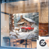 Winter  Truck Window Cling Raamsticker (Cafe Raam)