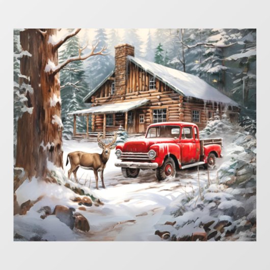Winter  Truck Window Cling Raamsticker (Vel)