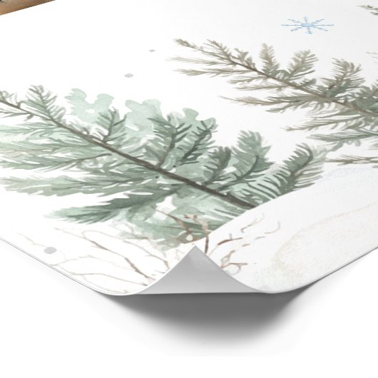 Winter Truck Woodland First Year Photo Milestone Poster (Hoek)