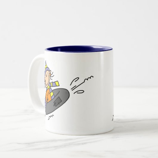 Winter Tubing Tweekleurige Koffiemok (Voorkant links)