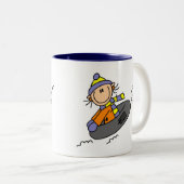 Winter Tubing Tweekleurige Koffiemok (Voorkant rechts)